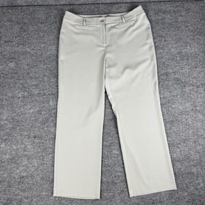 Chicos Pants Womens 2.5/14 Short Gray Stretch Wide Leg Office Career Minimalist